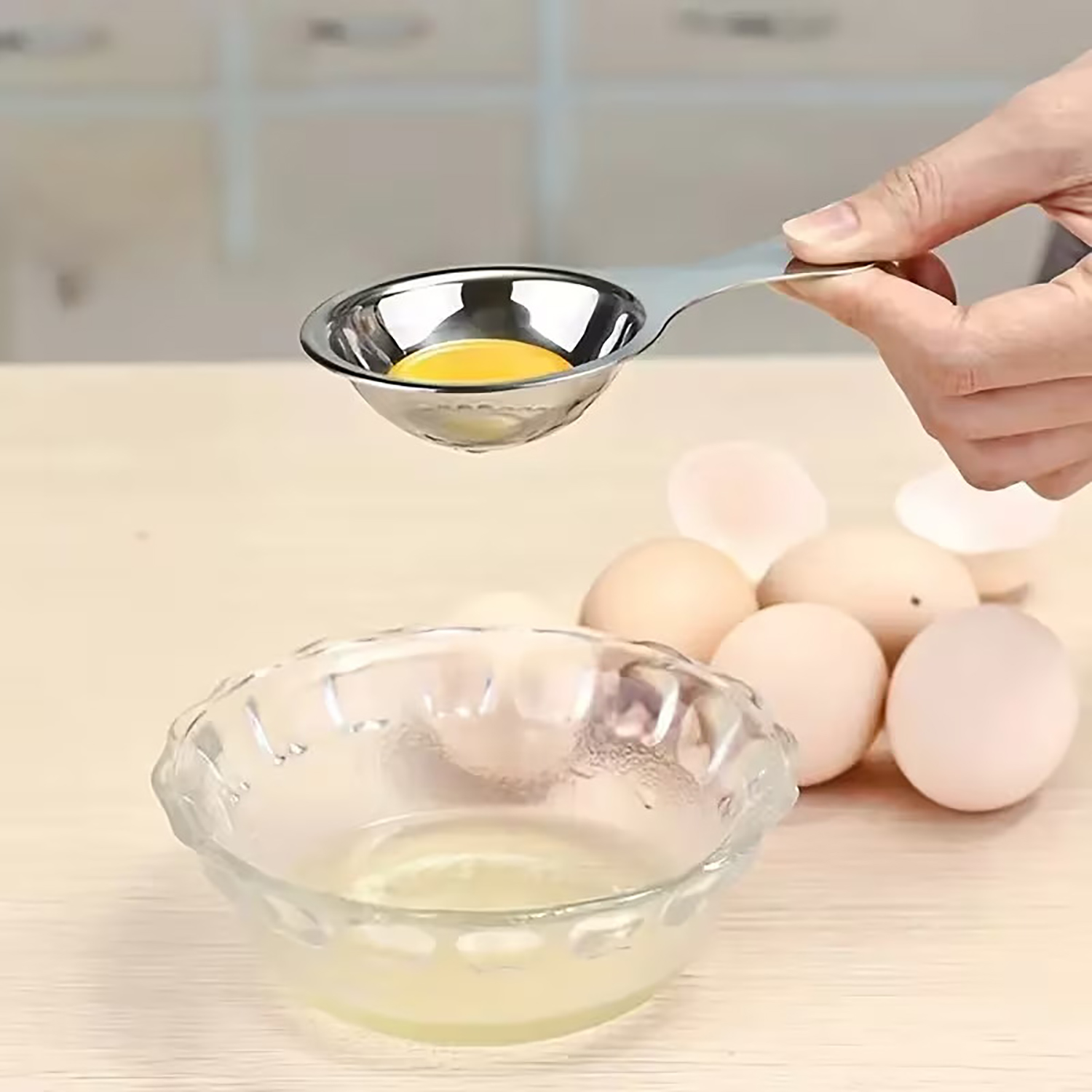 Egg Separator Tool - 스테인레스 스틸 계란 분리기 스트레이너 필터