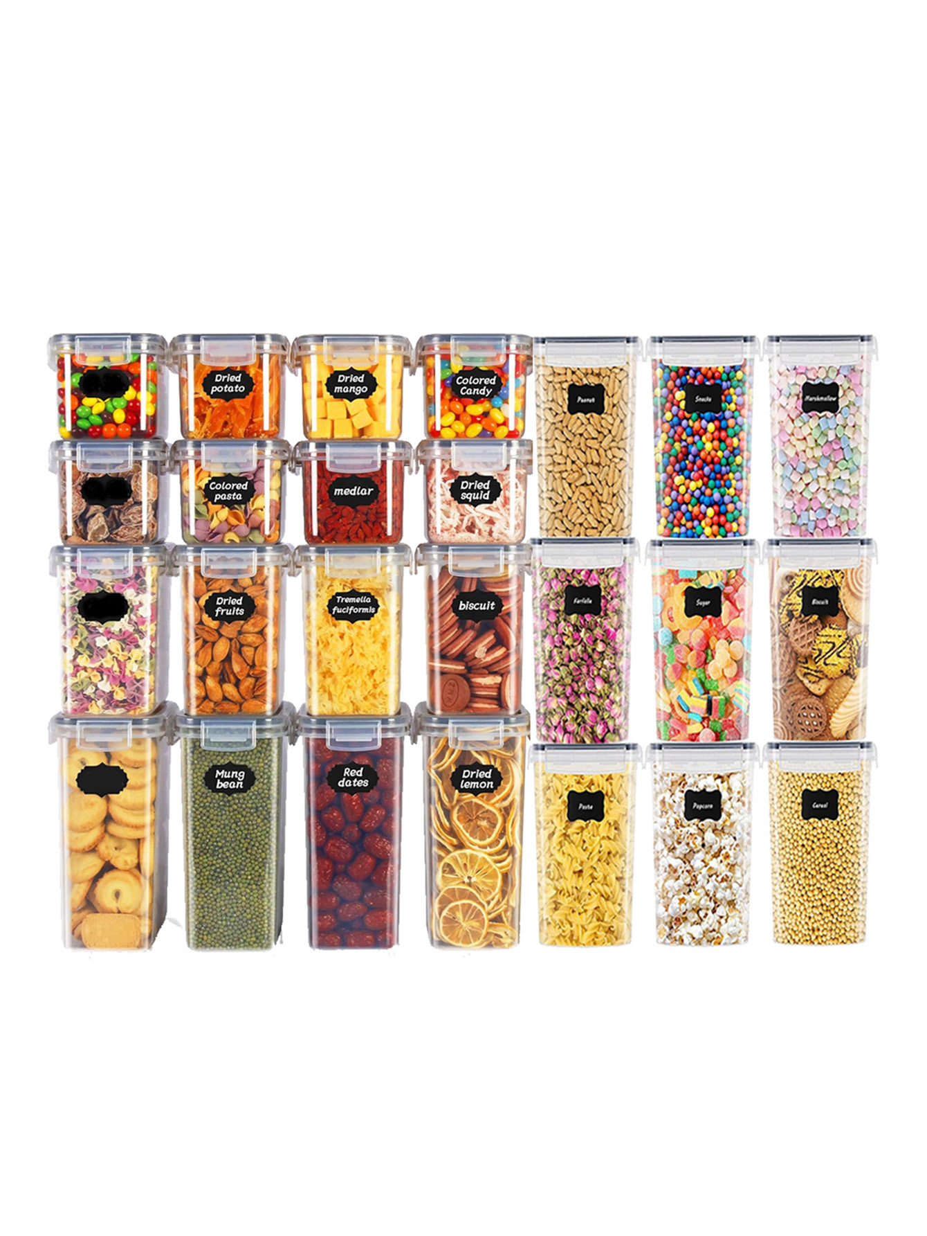 Kitchen Gadgets Organizer - 48개, 뚜껑이 있는 밀폐형 식품 보관
