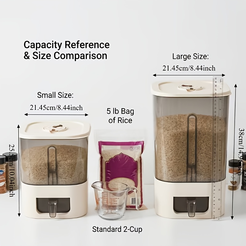 14LB 쌀 디스펜서, 뚜껑이 있는 대용량 곡물 보관  - Kitchen Gadgets Organizer 리뷰 및 가격