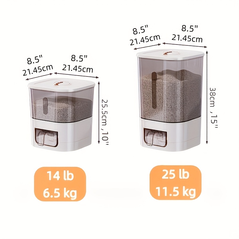 14LB 쌀 디스펜서, 뚜껑이 있는 대용량 곡물 보관  - Kitchen Gadgets Organizer 리뷰 및 가격